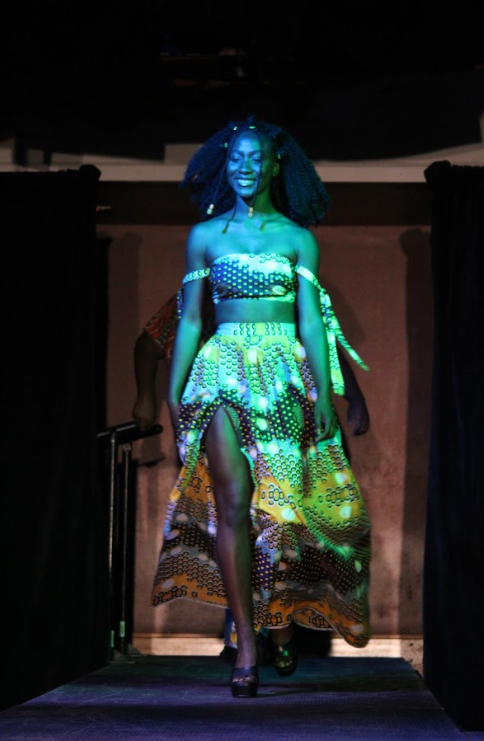 students model at the annual art and fashion show