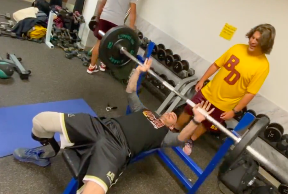 Salerno trains student during weightlifting club